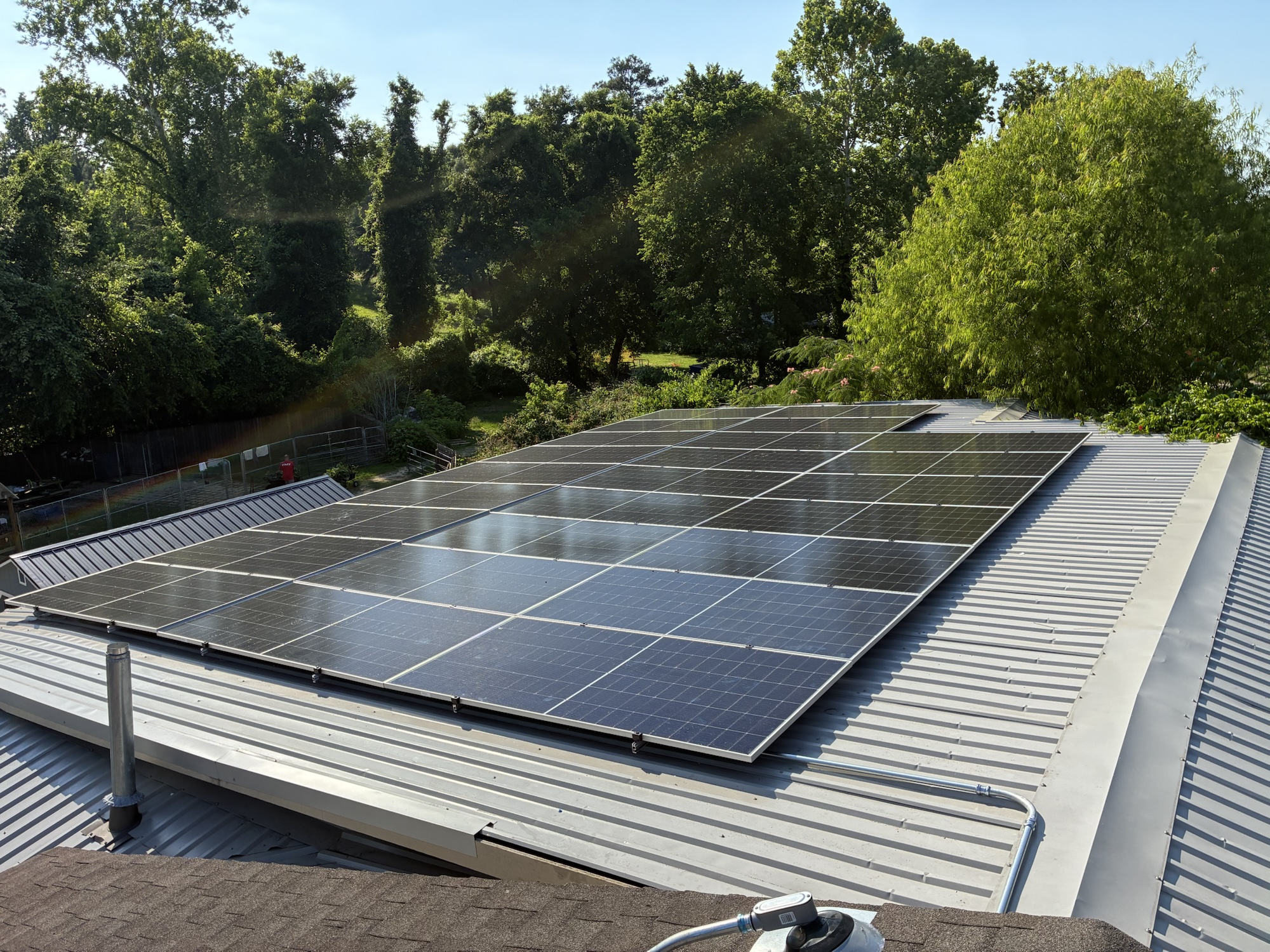 Completed Solar Array A on shelter rooftop