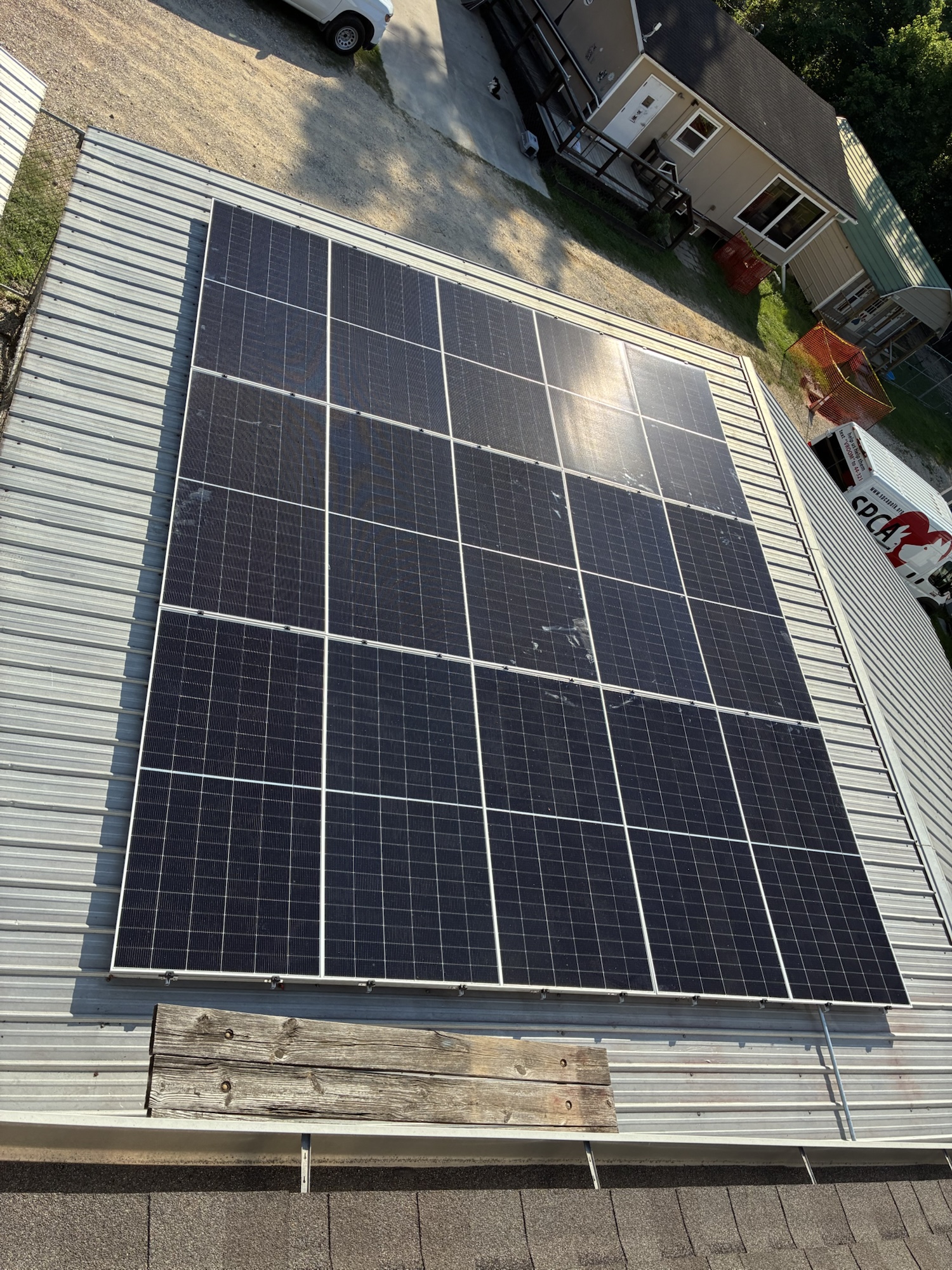 Completed Solar Array D on metal roof section
