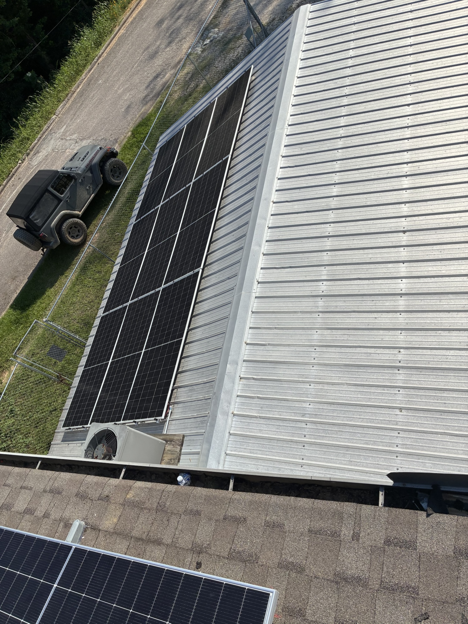 Completed Solar Array E along building edge